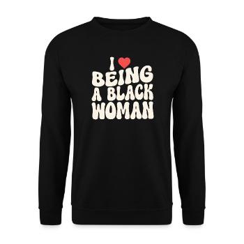 Proud Black Woman Identity Statement - Unisex Sweatshirt - black - Front - Alina (178cm) & Michal (187cm)