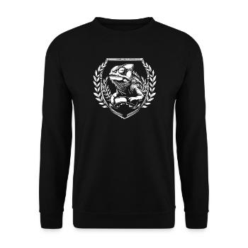 Blason caméléon avec couronne de laurier - Sweat-shirt Unisexe - noir - Devant - Alina (178cm) & Michal (187cm)
