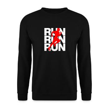 JOGG, PUISSANCE DE COURSE ! SPORT, COURSE, COURS JUSTE - Sweat-shirt Unisexe - noir - Devant - Alina (178cm) & Michal (187cm)