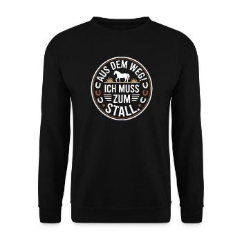 En s’écartant vers les chevaux des écuries - Sweat-shirt Unisexe - noir - Devant - Alina (178cm) & Michal (187cm)