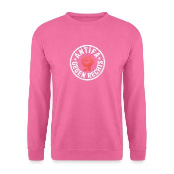 Antifa gegen Rechts - Antifascist Merch - Unisex Pullover - Pink - Vorne