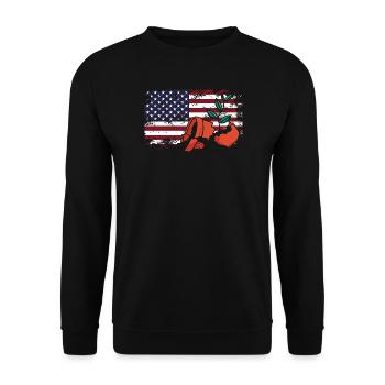 Drapeau américain Plant Lover brisé - Sweat-shirt Unisexe - noir - Devant - Alina (178cm) & Michal (187cm)
