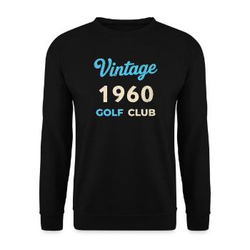 Vintage 1960 Golf Club Retro Geburtsjahr Geschenk - Unisex Pullover - Schwarz - Vorne - Alina (178cm) & Michal (187cm)