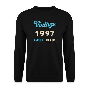 Vintage 1997 Golf Club Retro Geburtsjahr Geschenk - Unisex Pullover - Schwarz - Vorne - Alina (178cm) & Michal (187cm)