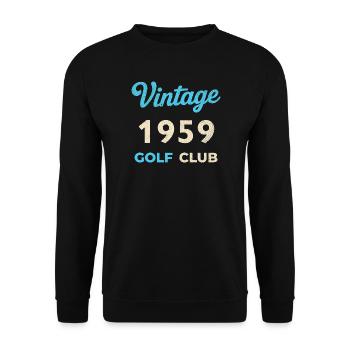 Vintage 1959 Golf Club Retro Geburtsjahr Geschenk - Unisex Pullover - Schwarz - Vorne - Alina (178cm) & Michal (187cm)
