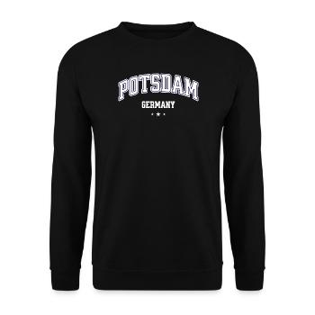 Potsdam Germany College Emblem - Unisex Sweatshirt - black - Front - Alina (178cm) & Michal (187cm)