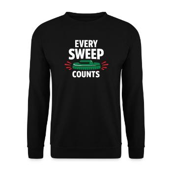 Curling Funny Sweep Hard Broom Cardio - Unisex Sweatshirt - black - Front - Alina (178cm) & Michal (187cm)