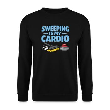 Curling Funny Sweep Hard Broom Cardio - Unisex Sweatshirt - black - Front - Alina (178cm) & Michal (187cm)