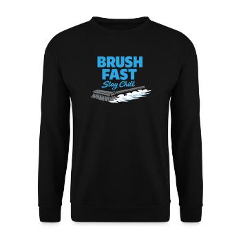 Curling Funny Sweep Hard Broom Cardio - Unisex Sweatshirt - black - Front - Alina (178cm) & Michal (187cm)