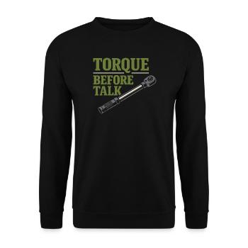Traktormechaniker Dieselreparatur Tech - Unisex Pullover - Schwarz - Vorne - Alina (178cm) & Michal (187cm)