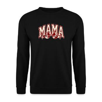 Rouge nœud de maman – Déclaration forte de maman - Sweat-shirt Unisexe - noir - Devant - Alina (178cm) & Michal (187cm)