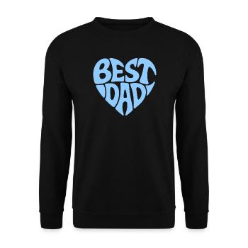 Best Dad Heart Design - Unisex Sweatshirt - black - Front - Alina (178cm) & Michal (187cm)