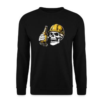 Crâne d’ouvrier du bâtiment avec de la bière – Artisan - Sweat-shirt Unisexe - noir - Devant - Alina (178cm) & Michal (187cm)