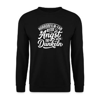 Fear in the Dark – Horror Fan - Unisex Sweatshirt - black - Front - Alina (178cm) & Michal (187cm)