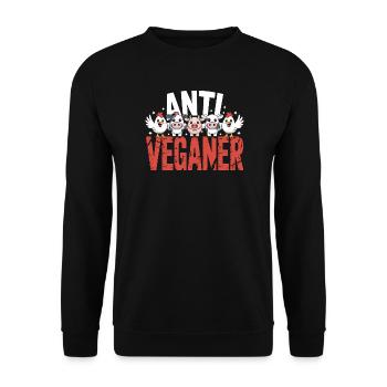 Anti Veganer - Mèmes allemands drôles - Sweat-shirt Unisexe - noir - Devant - Alina (178cm) & Michal (187cm)