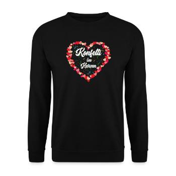 Confetti in the Heart – Carnival Carnival Costume - Unisex Sweatshirt - black - Front - Alina (178cm) & Michal (187cm)