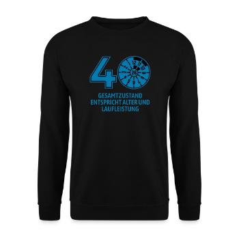 HU January 2026 - 40 Years - Birthday Gift - Unisex Sweatshirt - black - Front - Alina (178cm) & Michal (187cm)