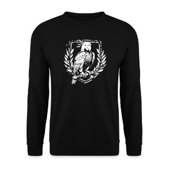 Cockatoo parrot in the coat of arms - Unisex Sweatshirt - black - Front - Alina (178cm) & Michal (187cm)