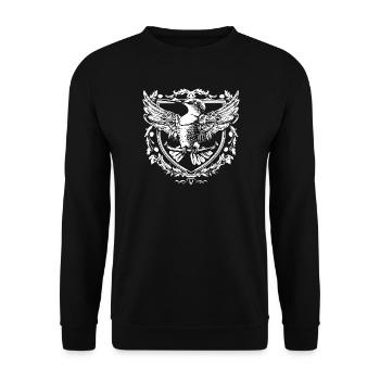 Eagle in heraldic style - Unisex Sweatshirt - black - Front - Alina (178cm) & Michal (187cm)