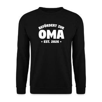 Promoted to Grandma 2026 – Gift for Grandma-to-be - Unisex Sweatshirt - black - Front - Alina (178cm) & Michal (187cm)