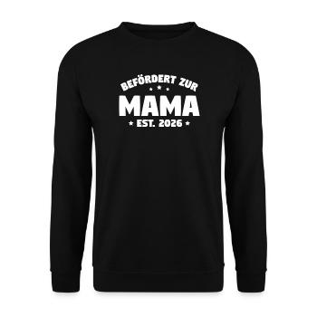 Promoted to Mom 2026 – Pregnancy - Unisex Sweatshirt - black - Front - Alina (178cm) & Michal (187cm)
