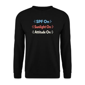Culture SPF Identité Soins de la peau Humour - Sweat-shirt Unisexe - noir - Devant - Alina (178cm) & Michal (187cm)