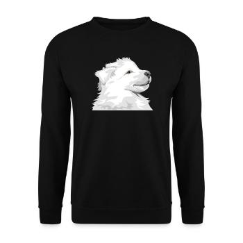 White puppy dog - Unisex Sweatshirt - black - Front - Alina (178cm) & Michal (187cm)