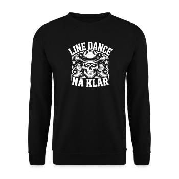Line Dance NA KLAR Skull - Unisex Pullover - Schwarz - Vorne - Alina (178cm) & Michal (187cm)