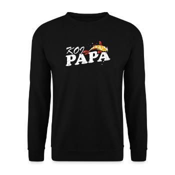 Koi Papa Funny Pond Dad Fish Keeper Pride - Unisex Sweatshirt - black - Front - Alina (178cm) & Michal (187cm)