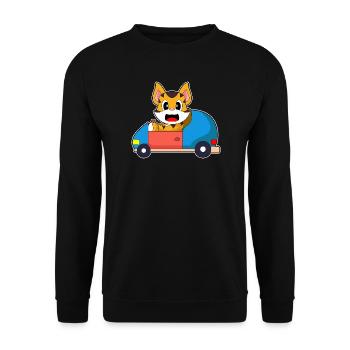 Tiger Car - Unisex Sweatshirt - black - Front - Alina (178cm) & Michal (187cm)