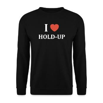 Ich mag Hold-Up - Unisex Pullover - Schwarz - Vorne - Alina (178cm) & Michal (187cm)