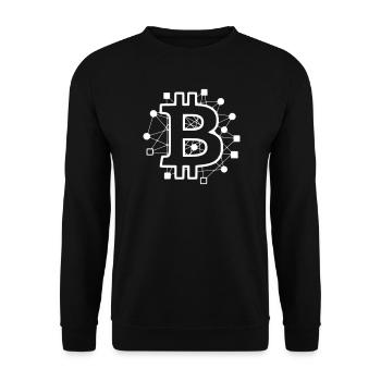 Bitcoin Board Circuit Tech Crypto - Unisex Sweatshirt - black - Front - Alina (178cm) & Michal (187cm)