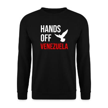 HANDS OFF VENEZUELA - Unisex Pullover - Schwarz - Vorne - Alina (178cm) & Michal (187cm)