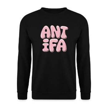 Antifa – Antifaschistisches Merch - Unisex Pullover - Schwarz - Vorne - Alina (178cm) & Michal (187cm)