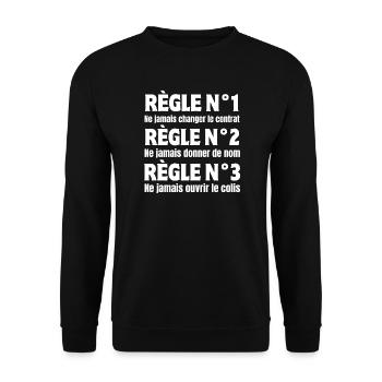 livreur, postier, transporteur - Sweat-shirt Unisexe - noir - Devant - Alina (178cm) & Michal (187cm)