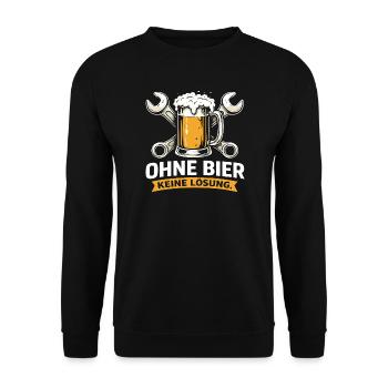 Pas de solution sans bière – Camiseta Beer & Tools - Sweat-shirt Unisexe - noir - Devant - Alina (178cm) & Michal (187cm)