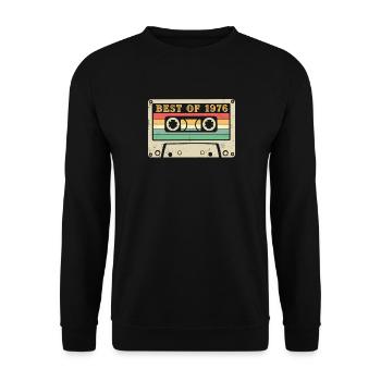 Best of 1976 Retro Cassette 50th Birthday - Unisex Sweatshirt - black - Front - Alina (178cm) & Michal (187cm)
