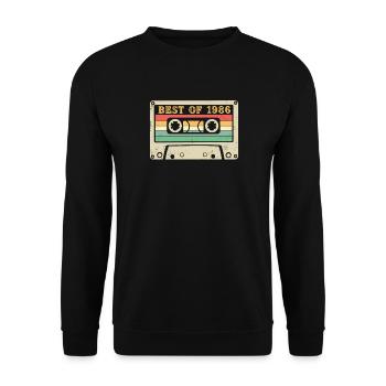 Best of 1986 40e anniversaire de la cassette rétro - Sweat-shirt Unisexe - noir - Devant - Alina (178cm) & Michal (187cm)