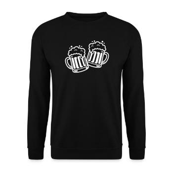 Bierkrug Prost Comic Bier - Unisex Pullover - Schwarz - Vorne - Alina (178cm) & Michal (187cm)