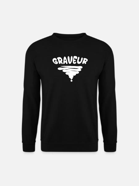 Engraver Swirl Emblem - Unisex Sweatshirt - black
