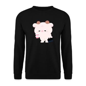 Tried Cow Coffee Run - Unisex Sweatshirt - black - Front - Alina (178cm) & Michal (187cm)