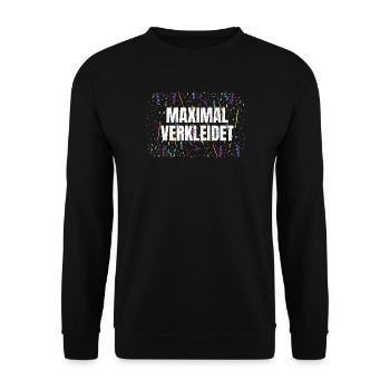 MAXIMAL VERKLEIDET – Karneval Fasching Kostüm Spru - Unisex Pullover - Schwarz - Vorne - Alina (178cm) & Michal (187cm)