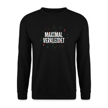 MAXIMAL VERKLEIDET – Karneval Fasching Kostüm Spru - Unisex Pullover - Schwarz - Vorne - Alina (178cm) & Michal (187cm)