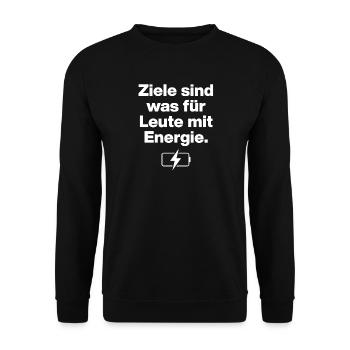 NO ENERGY, GOALS, FUN SHIRT, MOTIVATION - Unisex Sweatshirt - black - Front - Alina (178cm) & Michal (187cm)
