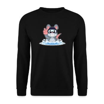 Maus Schwimmen Schwimmbrille Sommer - Unisex Pullover - Schwarz - Vorne - Alina (178cm) & Michal (187cm)