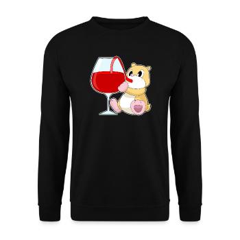 Vin rouge de hamster - Sweat-shirt Unisexe - noir - Devant - Alina (178cm) & Michal (187cm)