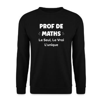 Prof Maths Unique Vrai - Sweat-shirt Unisexe - noir - Devant - Alina (178cm) & Michal (187cm)