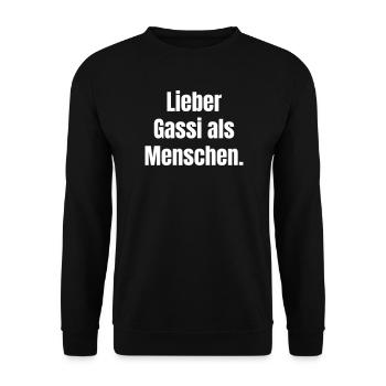 Lieber Gassi als Menschen Spruch - Sweat-shirt Unisexe - noir - Devant - Alina (178cm) & Michal (187cm)