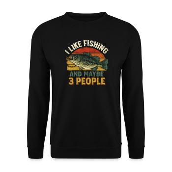 J’aime la pêche et peut-être trois personnes pêcher Angeln - Sweat-shirt Unisexe - noir - Devant - Alina (178cm) & Michal (187cm)