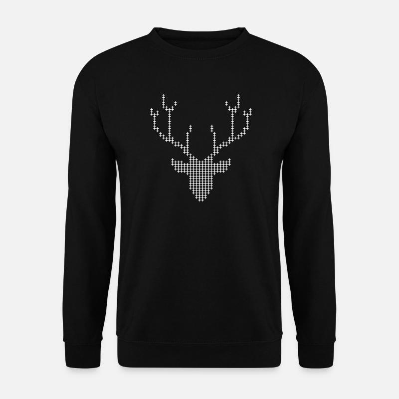 Pixel Deer-Geweihe - Unisex Pullover - Schwarz